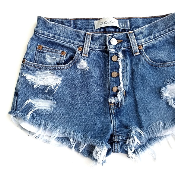GAP Pants - Gap Vintage Distressed High Waisted Denim Shorts